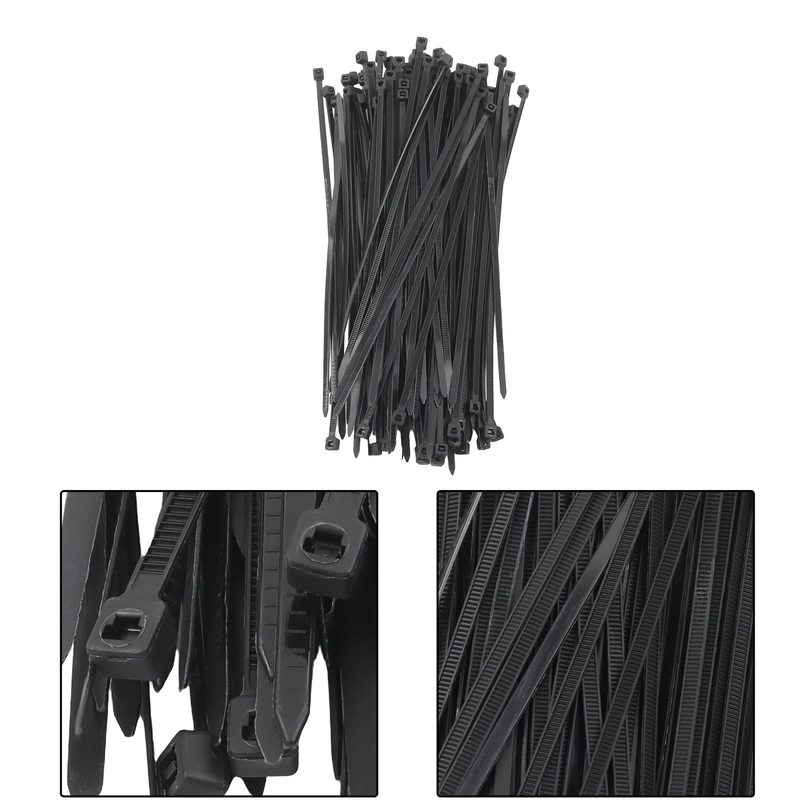 8″ Uv Black Cable Ties 1000pk 40lb Self-Locking Zip Ties 0.14″ Wide Plastic