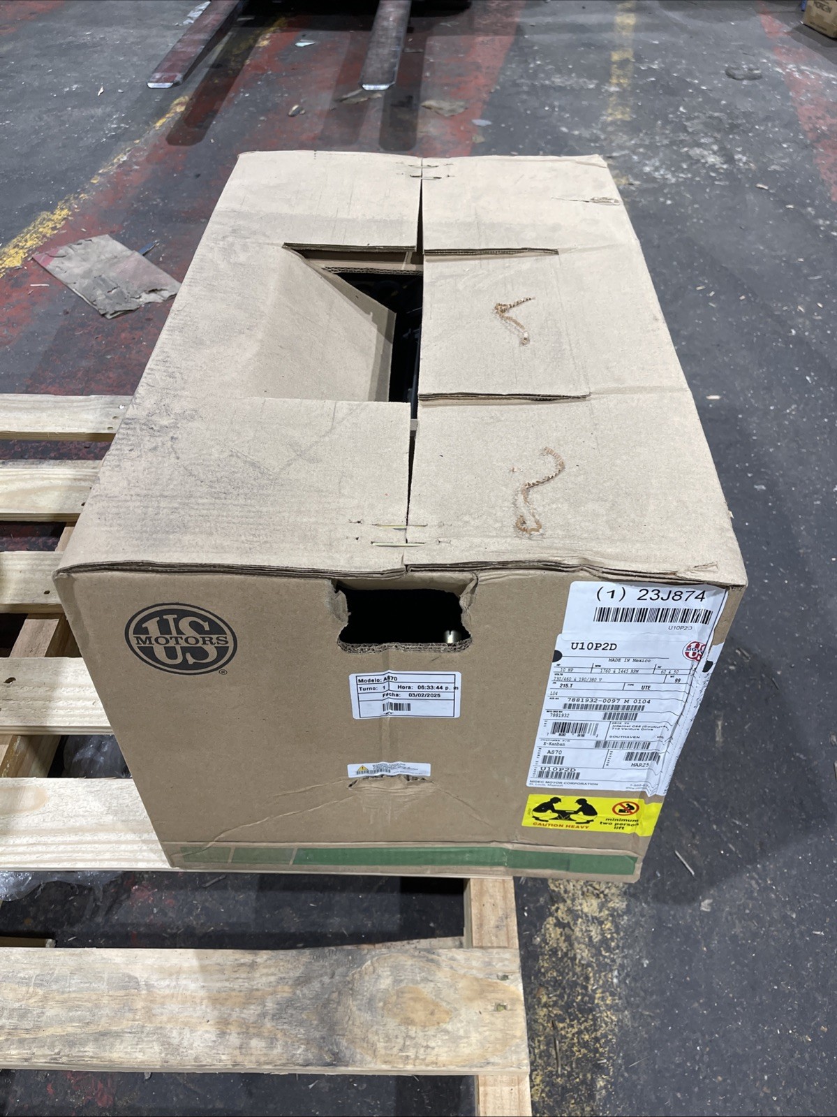 New U.S. MOTORS 3-Phase General Purpose Motor, 10 HP, U10P2D 23J874 AS70