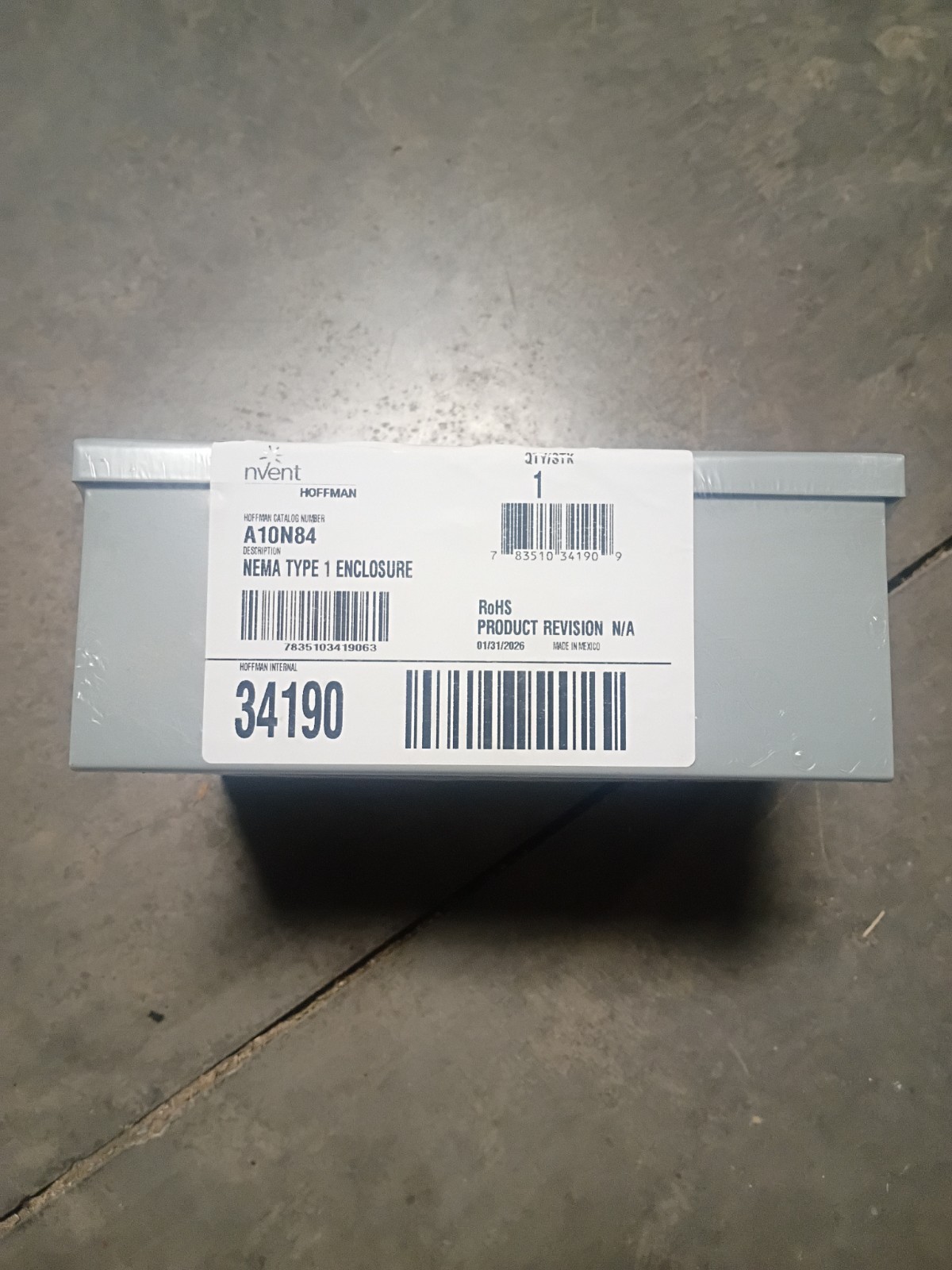 HOFFMAN A10N84 NEMA 1 Enclosure Wireway Pullbox 10x8x4