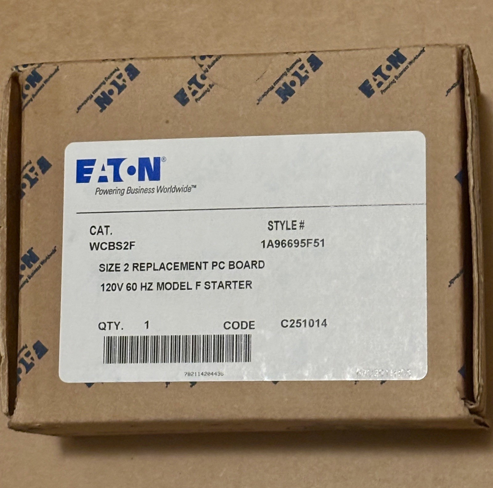NEW EATON/CUTLER-HAMMER WCBS2F NEMA SIZE 2 REPLACEMENT CIRCUIT BOARD (US)