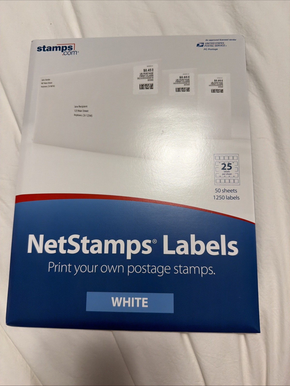 Stamps.com White Netstamps 50 Printable Sheets