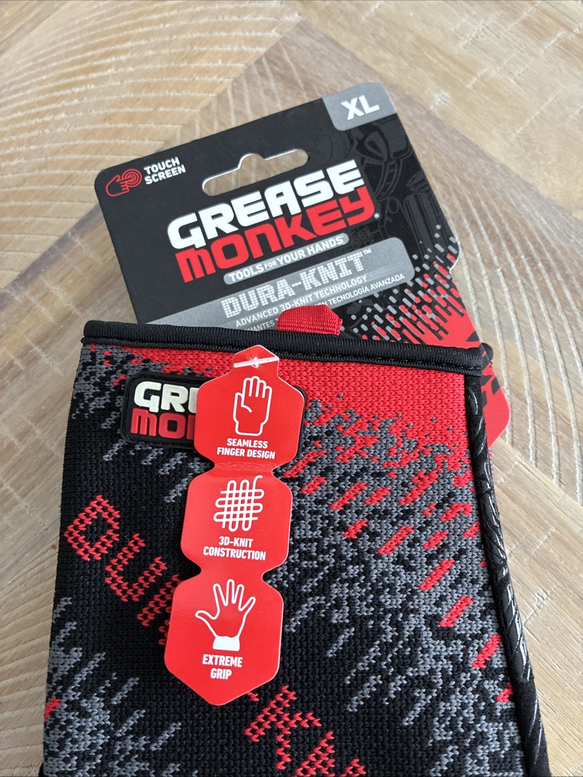 Grease Monkey Dura-knit X-Large Gloves Black Grey Extreme Grip – 1 Pair
