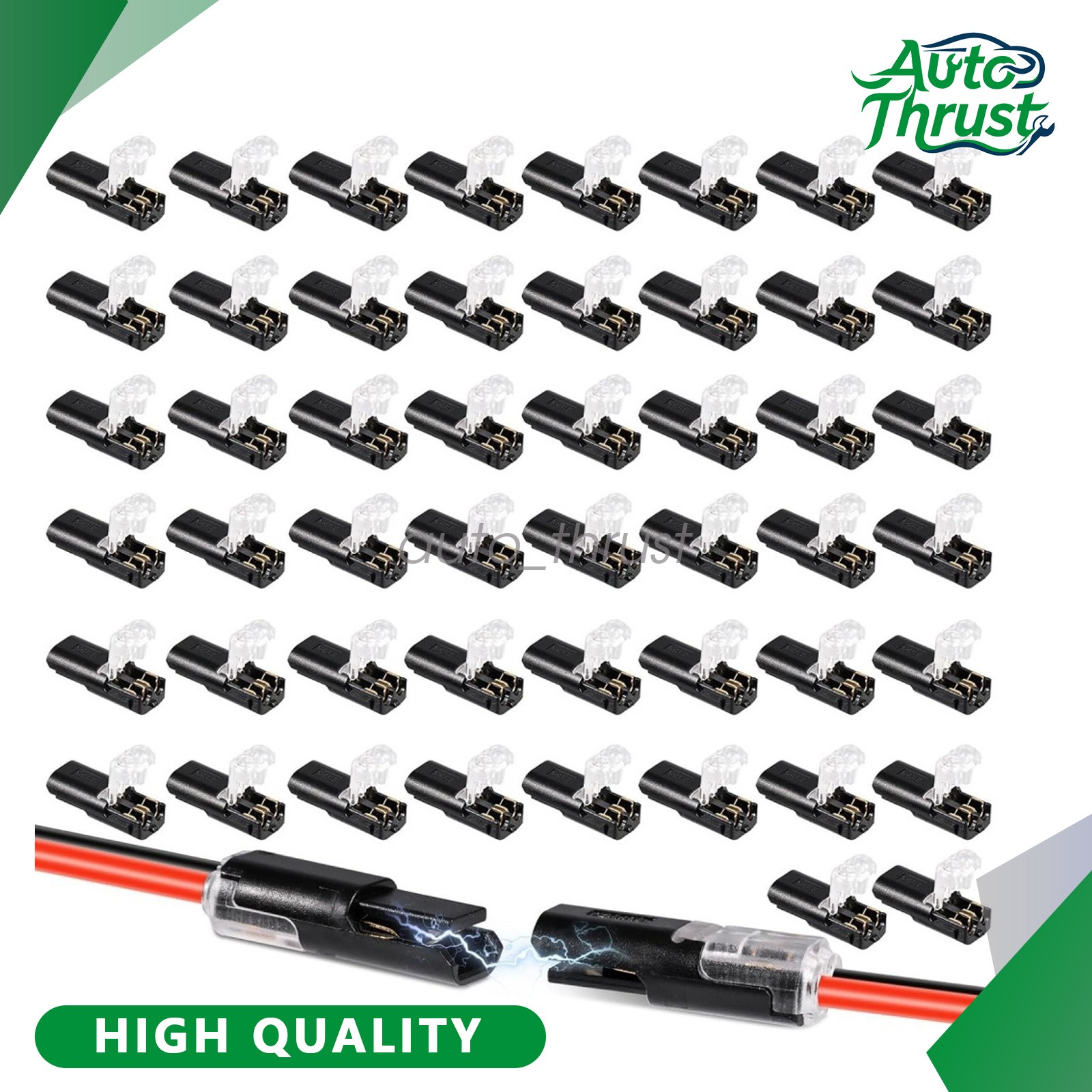 50 pcs Double-Wire Plug-in Connector, Cable Clamp Locking Buckle, AWG 18-22*