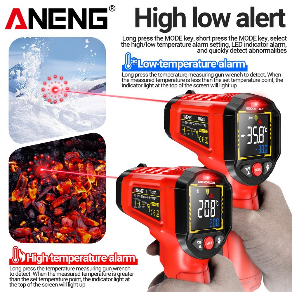 Infrared Thermometer LCD Digital Non-contact Laser IR Temperature Gun Temp Meter