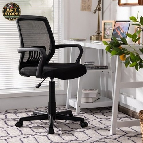Costway Adjustable Mesh Office Chair with Lumbar Support – Black