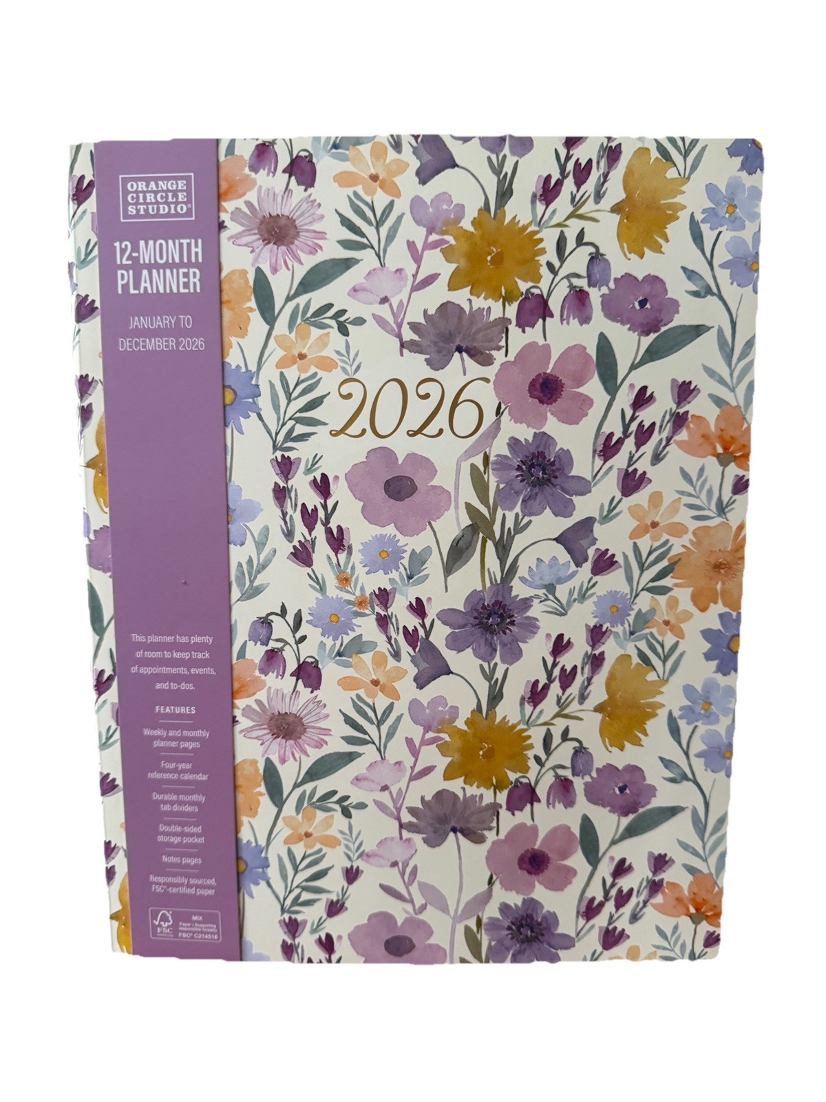 2026 Planner Orange Circle Studio 12 Months Planner Jan-Dec 2026 11×9” X- Large