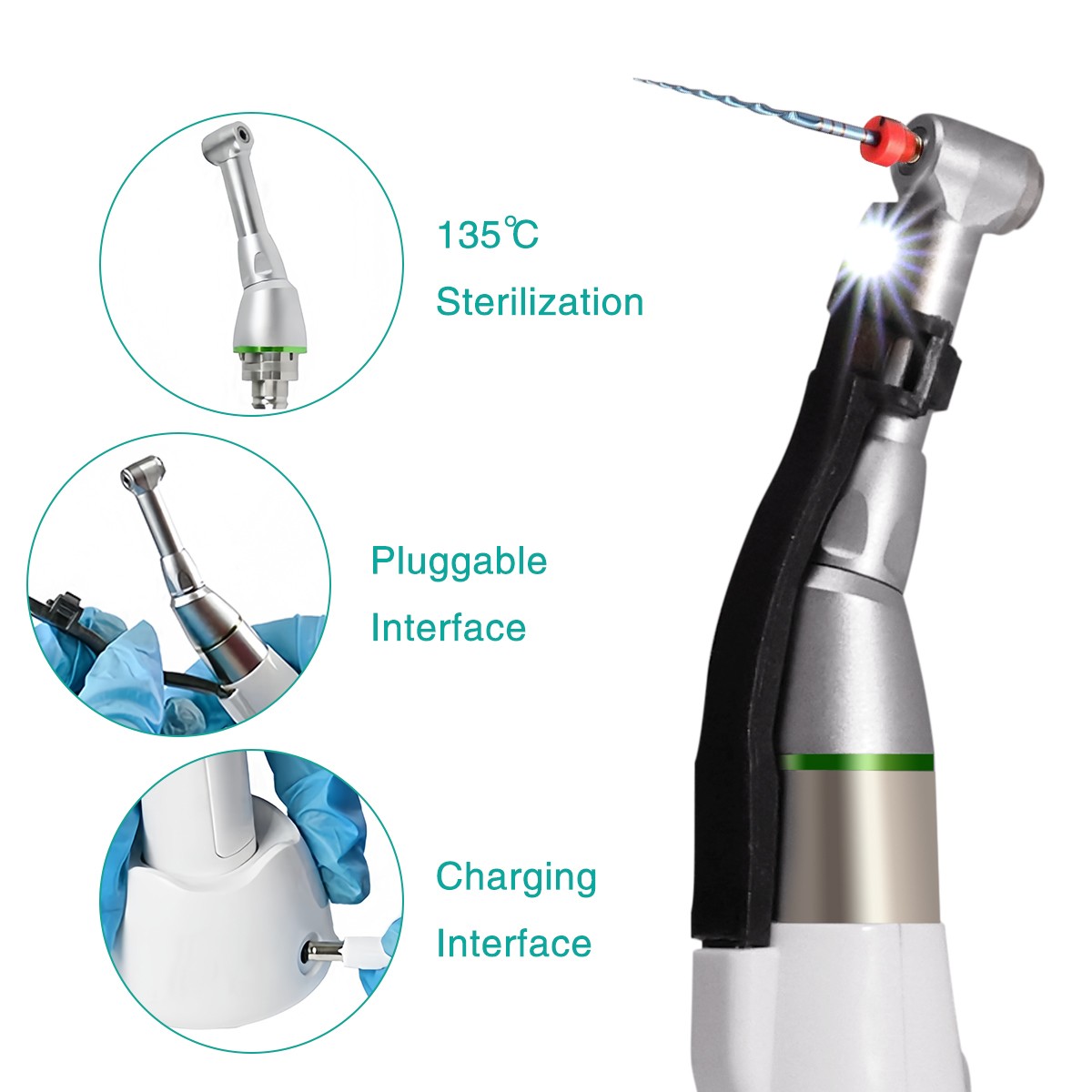 Dental Wireless Cordless LED Endo Motor 16:1 Handpiece Root Canal Treatment