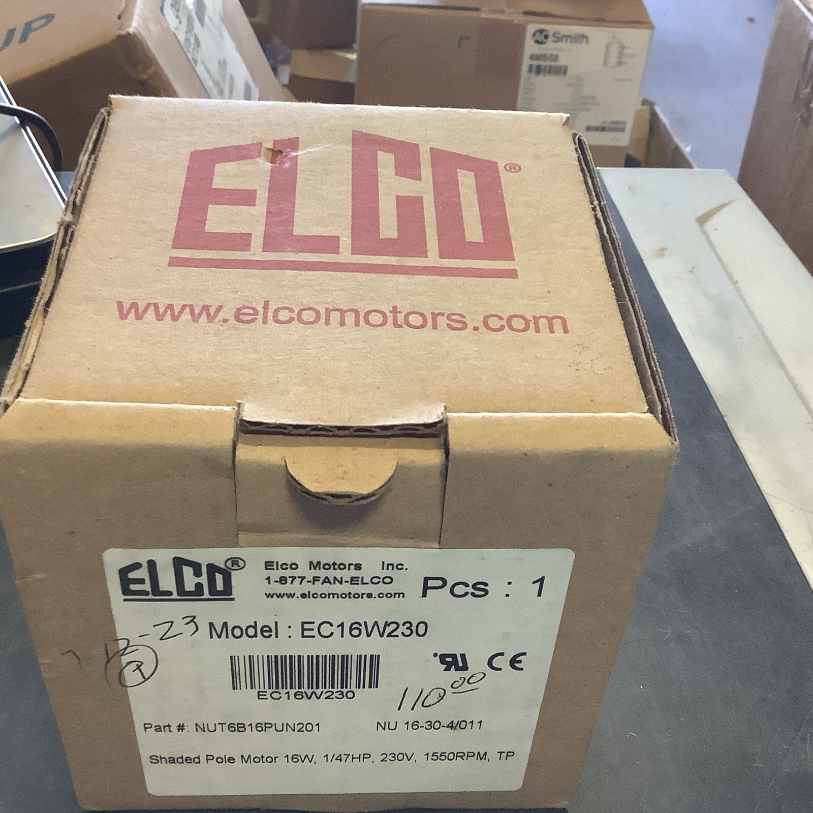 ELCO EC16W230 Shaded Pole Motor 16 W, 1/47 HP, 230V, 1550RPM