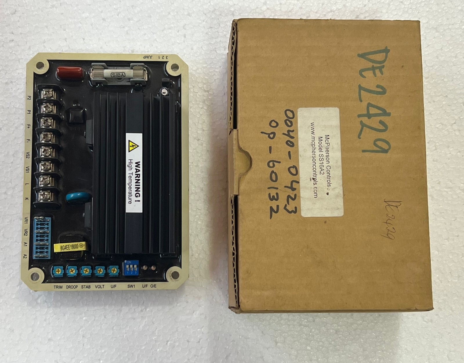 Mcpherson Controls SS16A2 Automatic Voltage Regulator