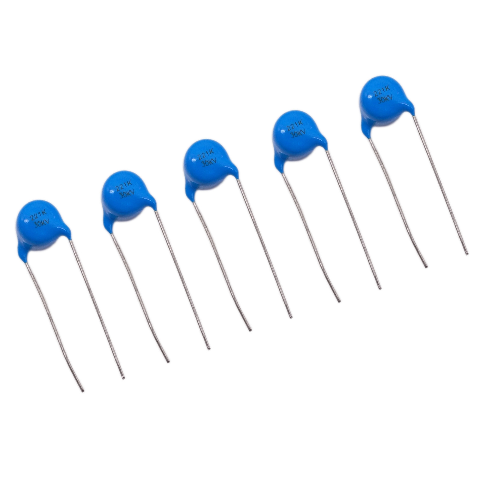 US Stock 5pcs High Voltage Ceramic Disc Capacitors 220pf 0.22nf 221 30000V 30KV