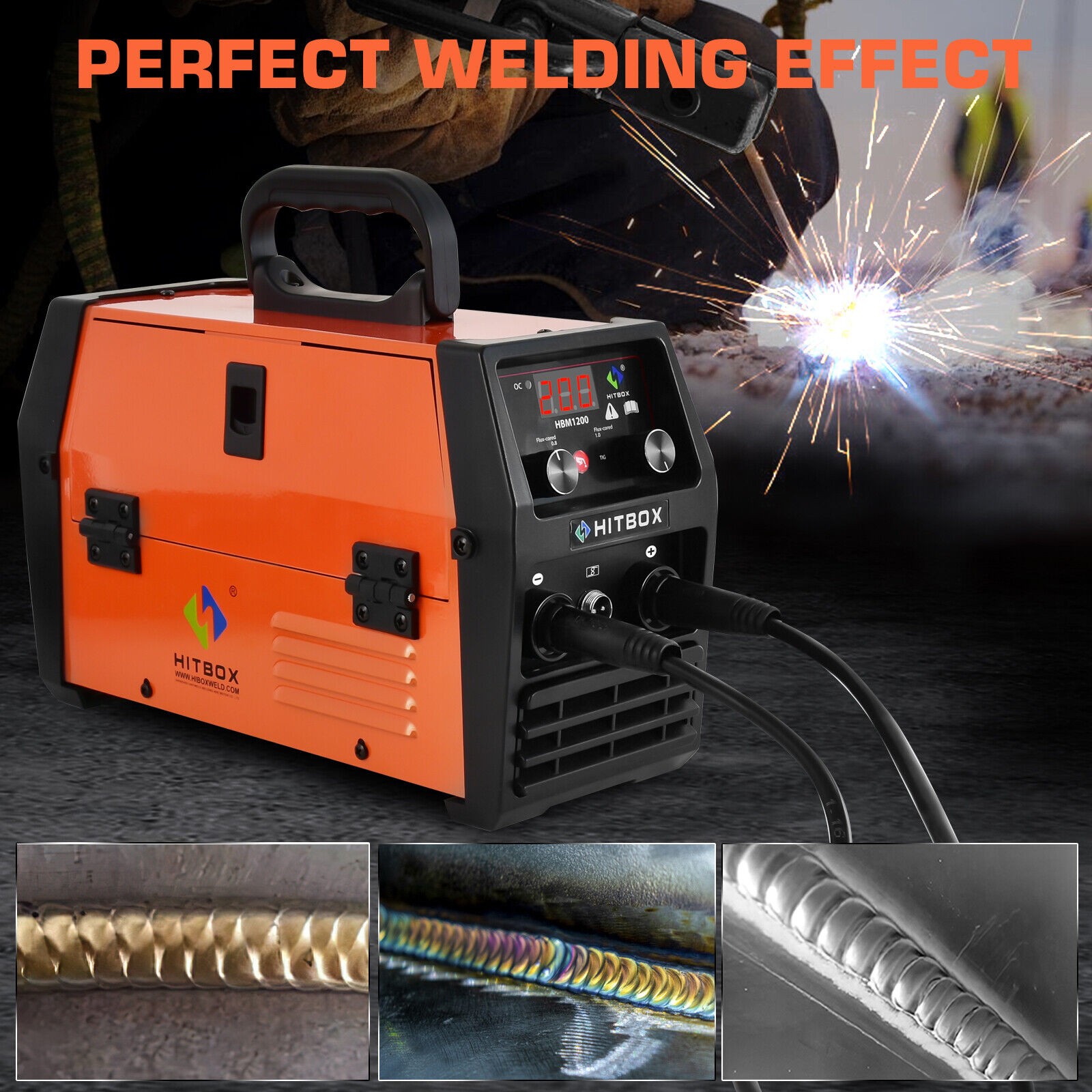 HITBOX 4 IN 1 Flux MIG Stick Lift TIG Welder Spool Gun Welding Machine 110V/220V