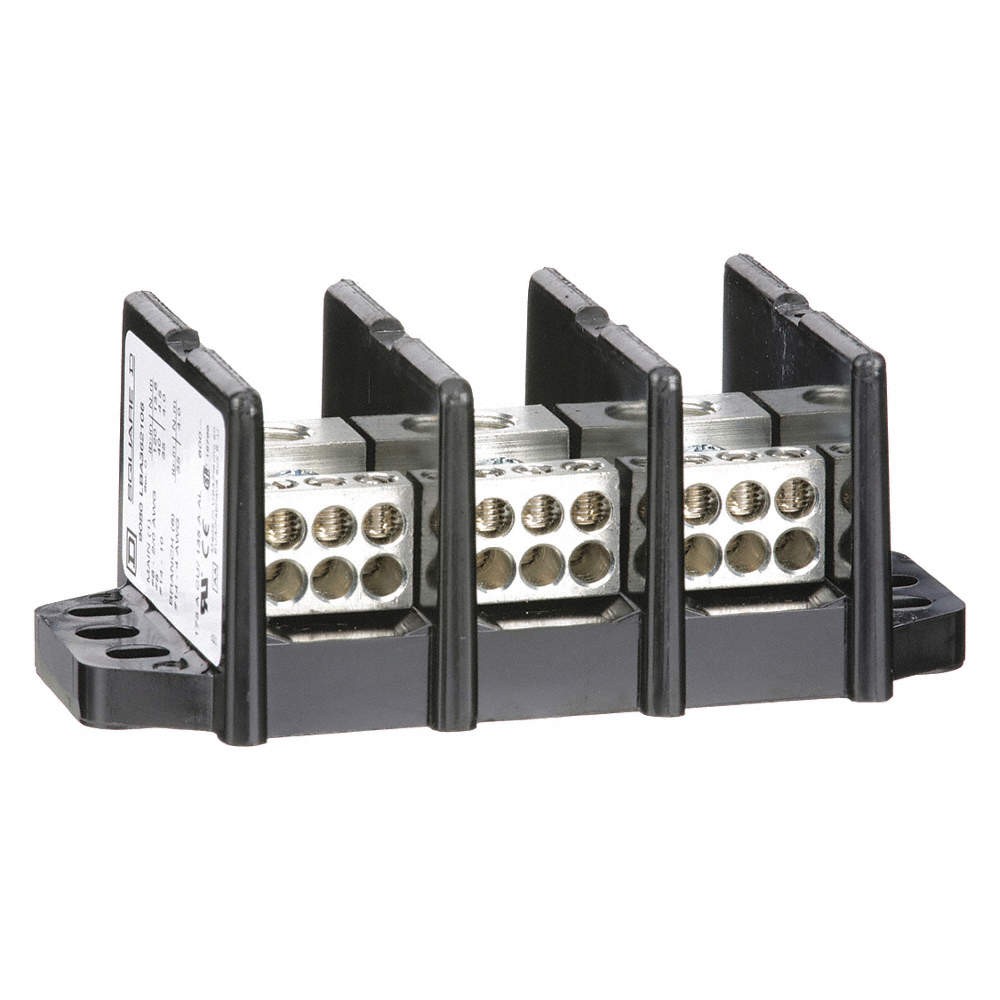 SQUARE D 9080LBA362106 Power Distr Block,Al/Cu,600V AC/DC 6PGG0