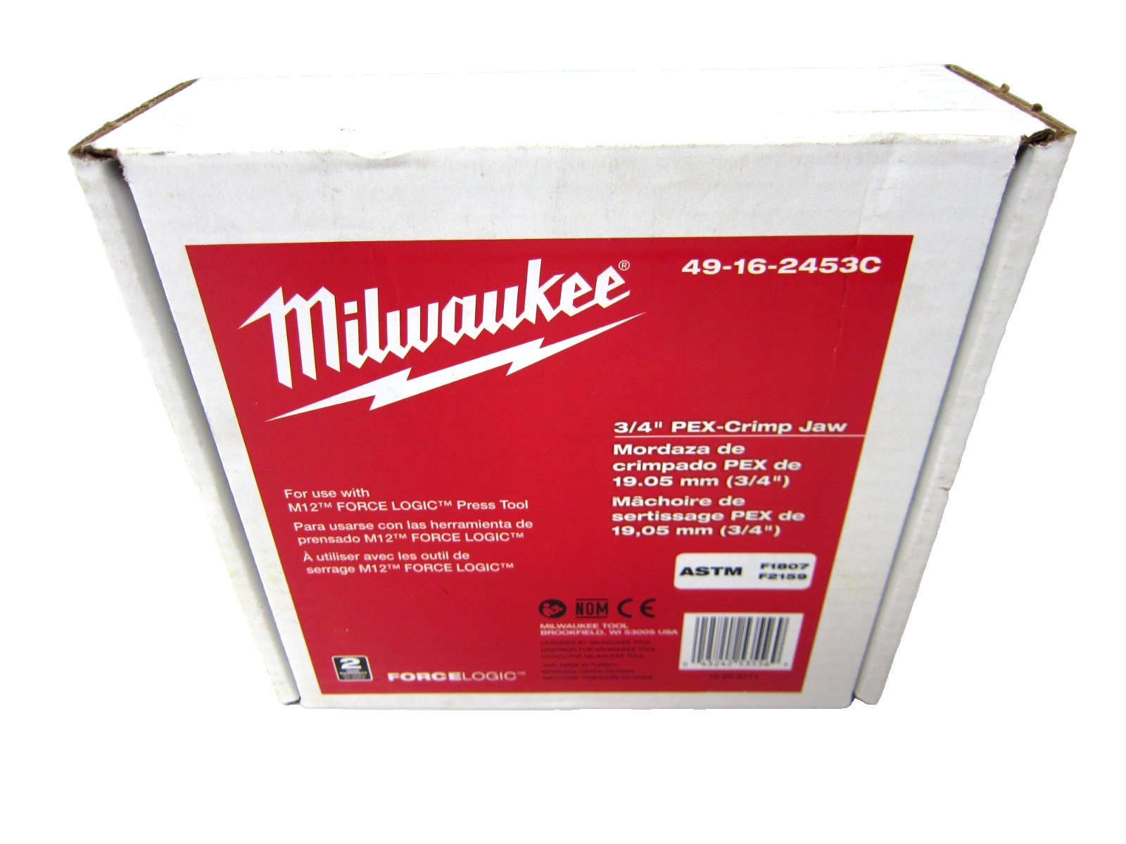 Milwaukee Tool 49-16-2453C M12 Force Logic Pex Crimp Jaw, For 3/4 Pex-SEALED!