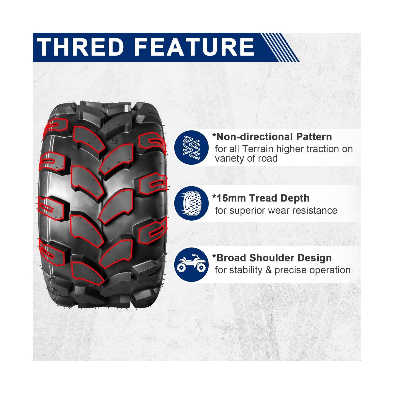 MaxAuto 2PCS Sport ATV Tires 18×9.5-8 18×9.50×8 Lawn Mower Off-Road ATV UTV T…