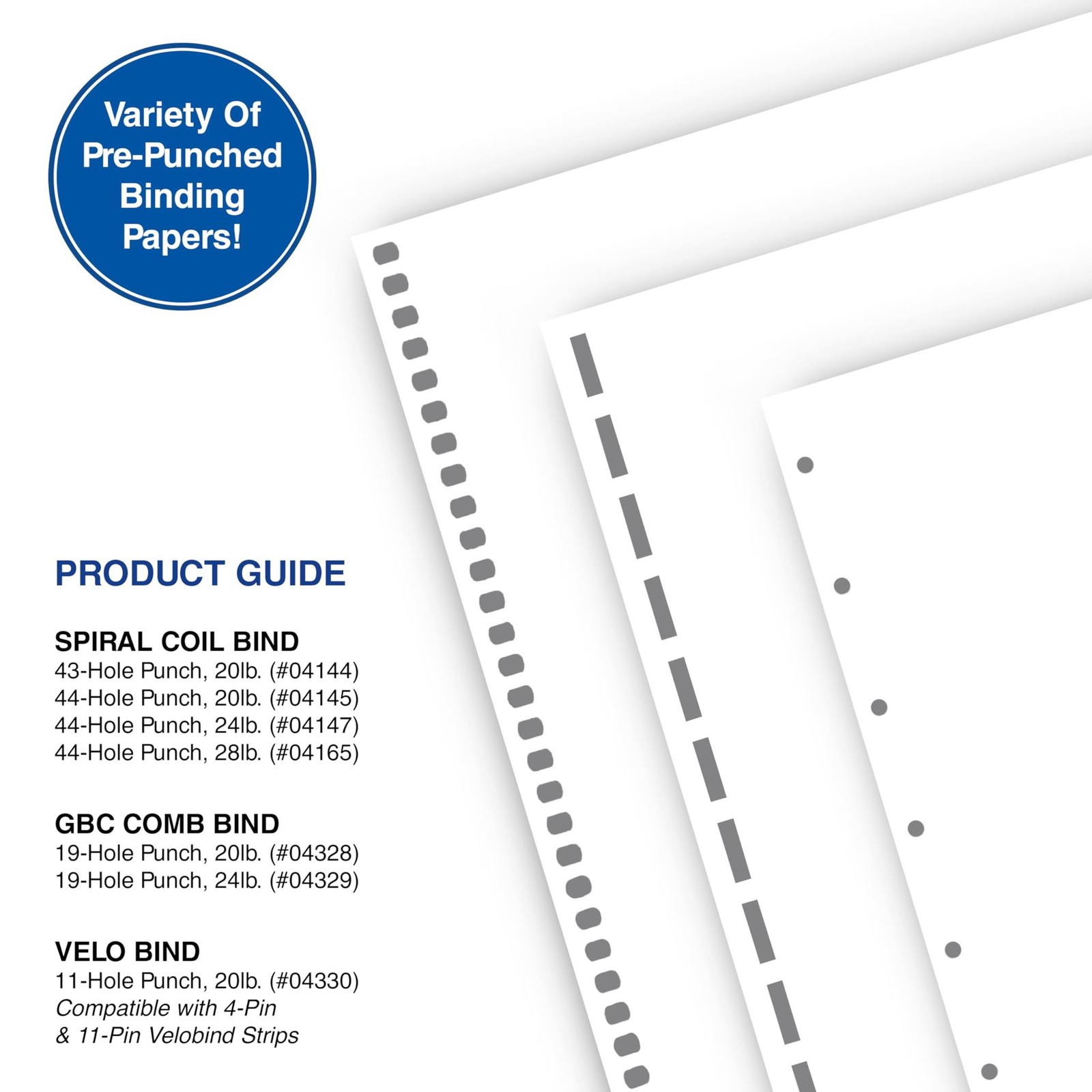 PrintWorks Professional Pre-Punched Spiral Binding Paper – 44-Hole (4:1 Pitch Ho