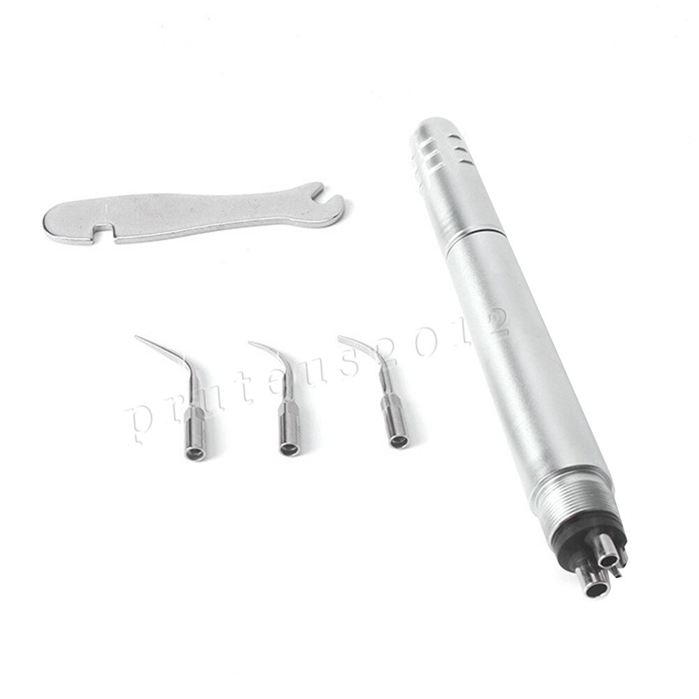 Dental Ultrasonic Air Scaler Handpiece Sonic 2/4 Hole+3 Tips Fit for NSK Scaler