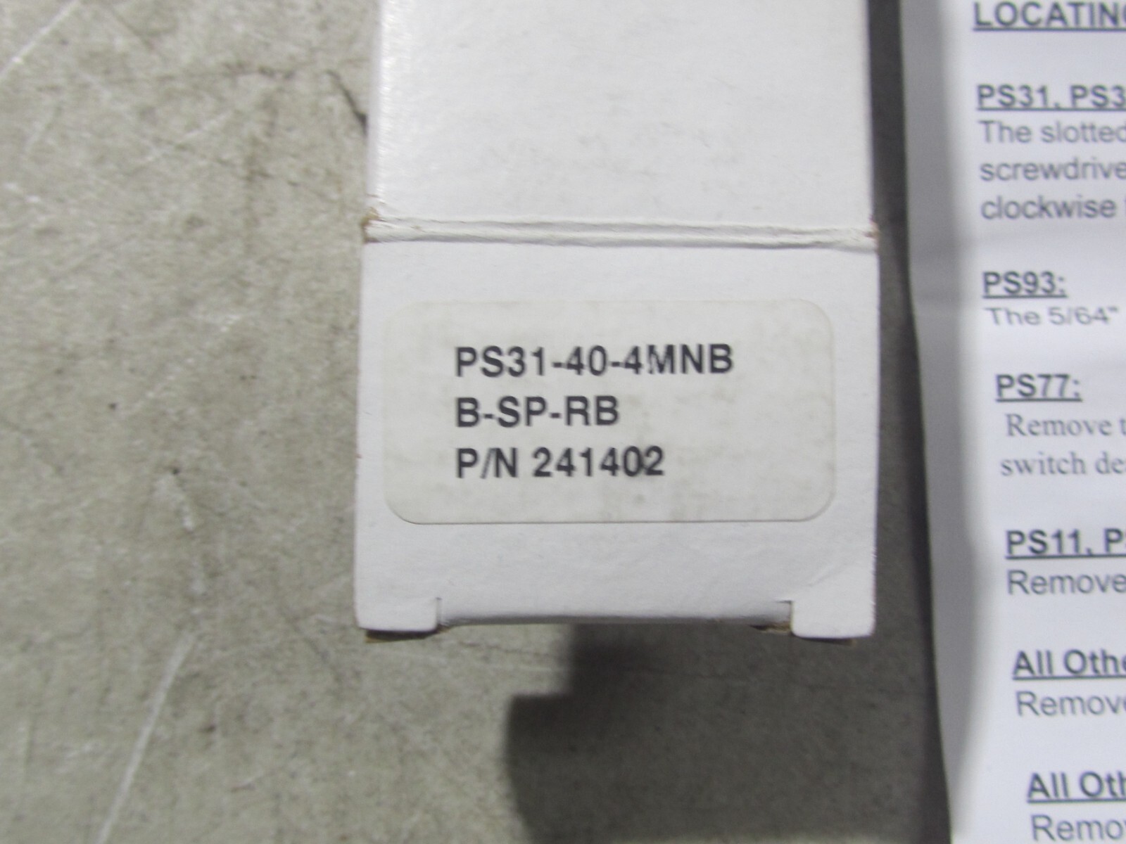 NEW Gems Pressure Switch New Ps31-40-4MNB-B-SP-RB