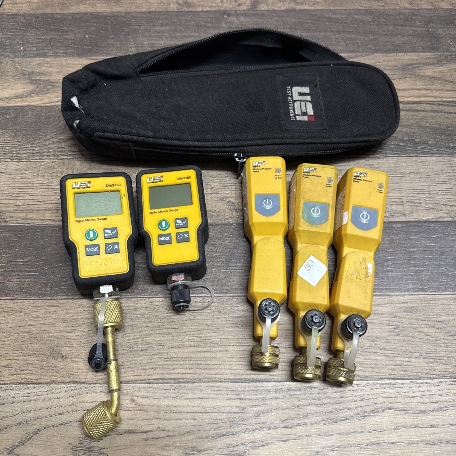 (2) UEi DMG150 – Digital Micron Gauge – HVAC; (3) UEi WPP1 Wireless Press Probes