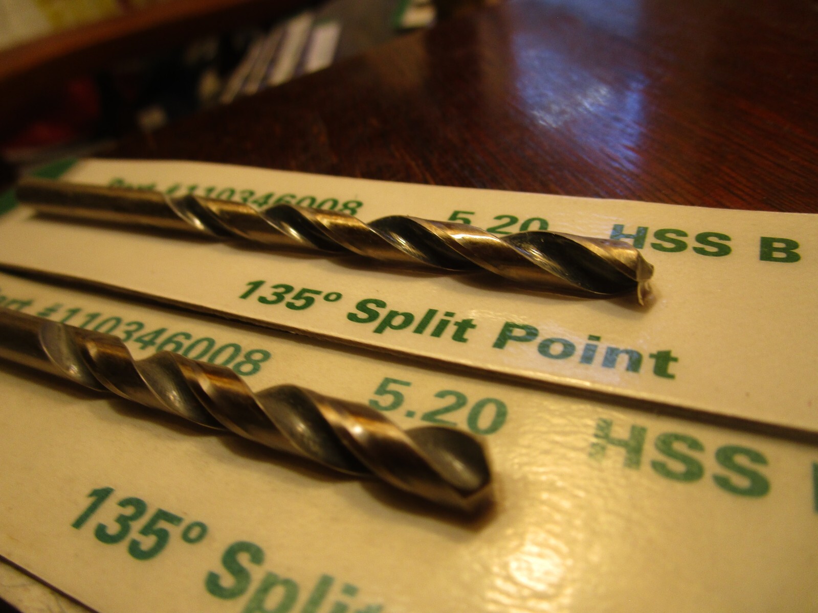 5.20mm x 95.0mm OAL 135° Split Black / Gold HSS Straight Jobber Drill QTY 2
