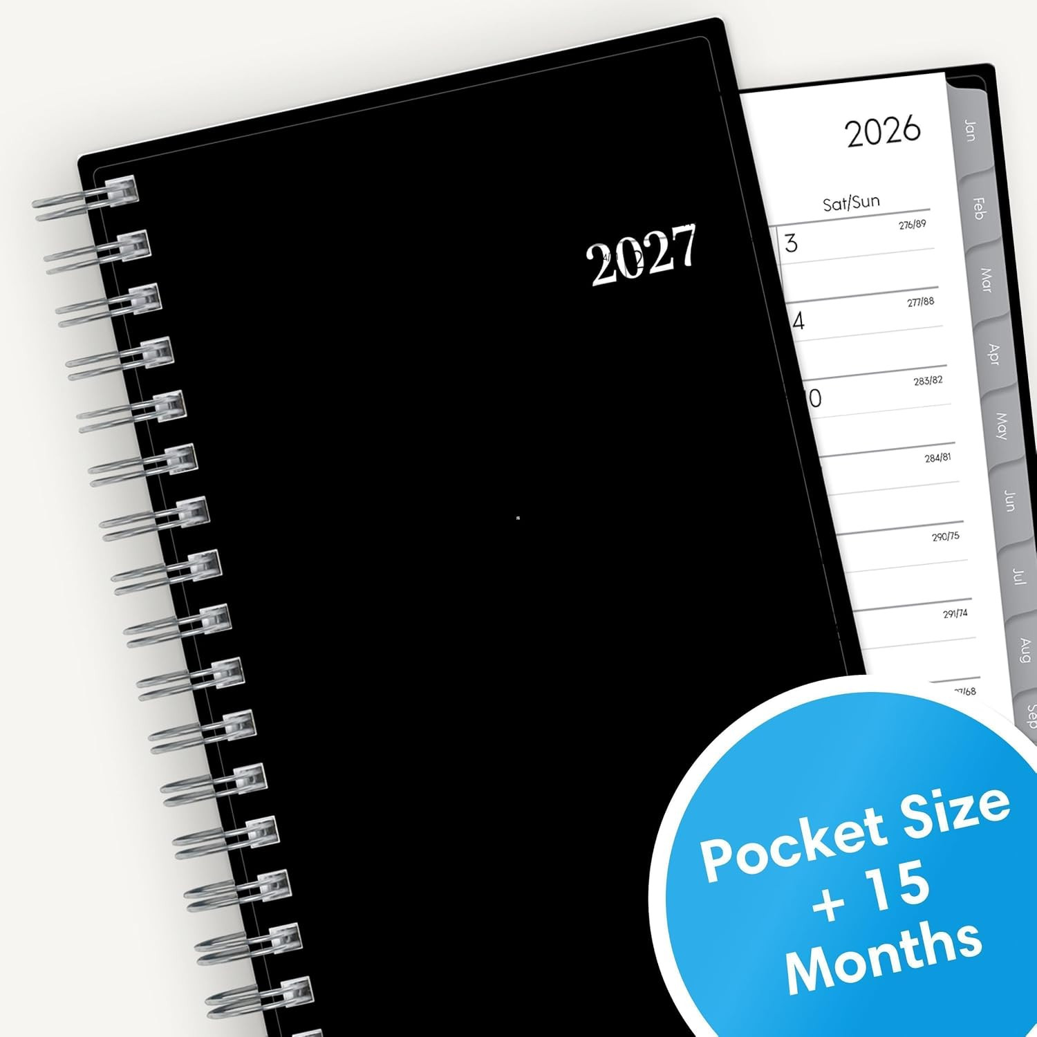 2027 15-Month Weekly and Monthly Mini Planner Calendar, Includes October 2026 –