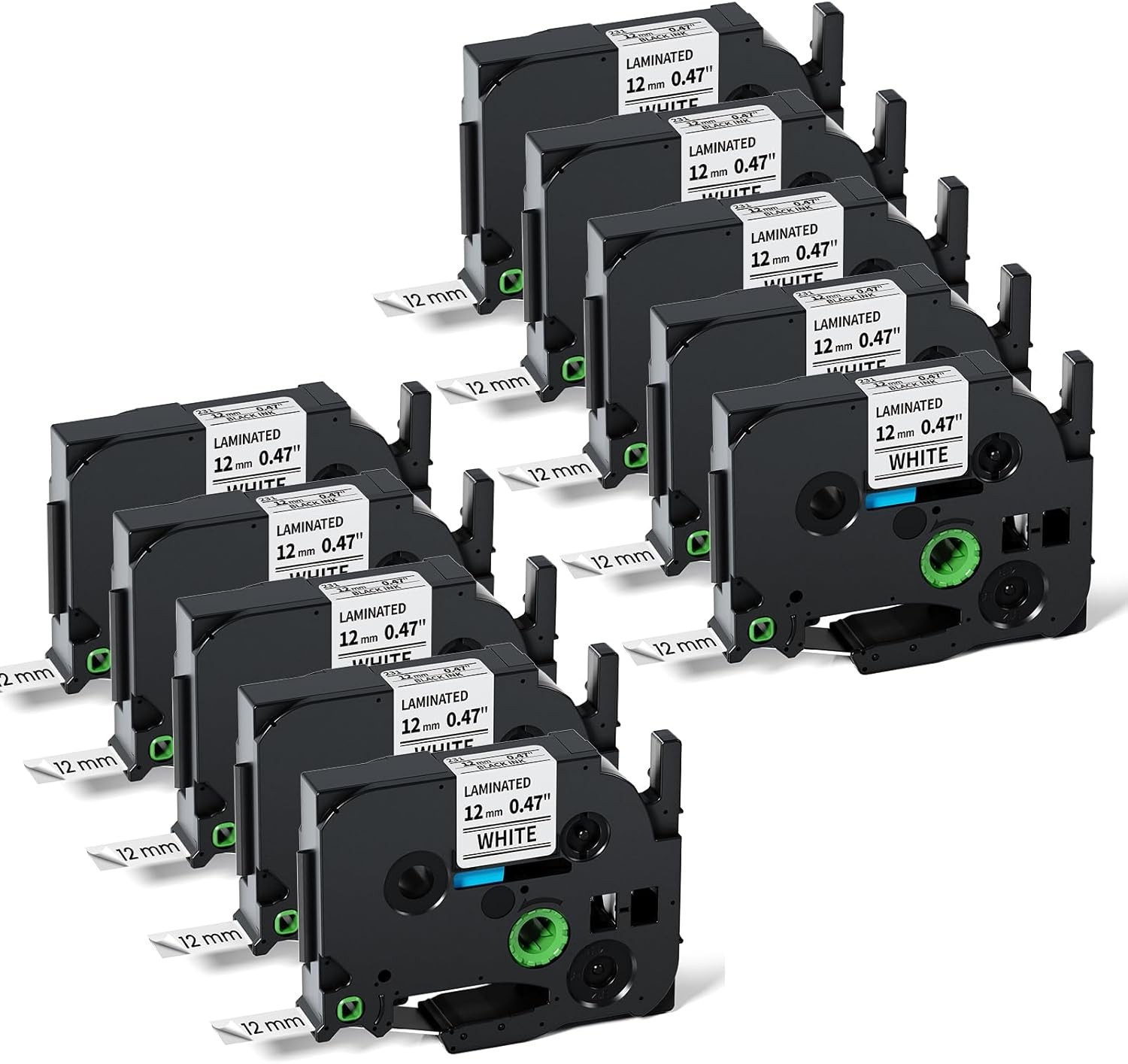 10PK For Brother P-Touch 12mm 0.47” Laminated TZE-231 TZ-231 for PT D210 D220