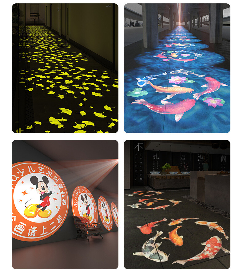 60W-600W Waterproof Custom 7 Logo Swtich Dynamic Pattern Rotary Gobo Projector