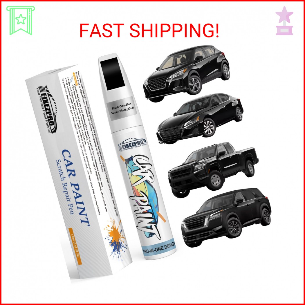 FIXEZPRO KH3 Black Obsidian/Super Black Touch Up Paint for Nissan, Exact Color M