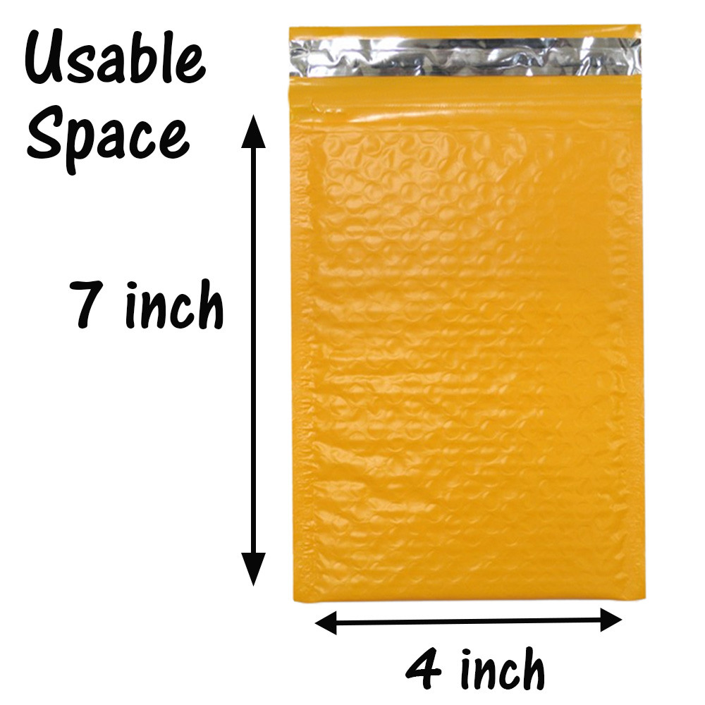 4×8 Orange and Black Poly Bubble Mailer, Padded Fall Halloween Shipping Envelope