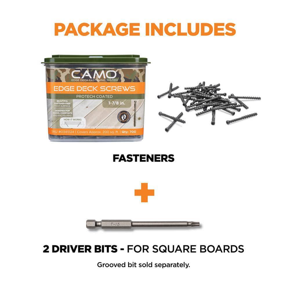 CAMO Edge Deck Screw ProTech Coated Trimhead Marksman Pro Tool 700-Count 1-7/8in