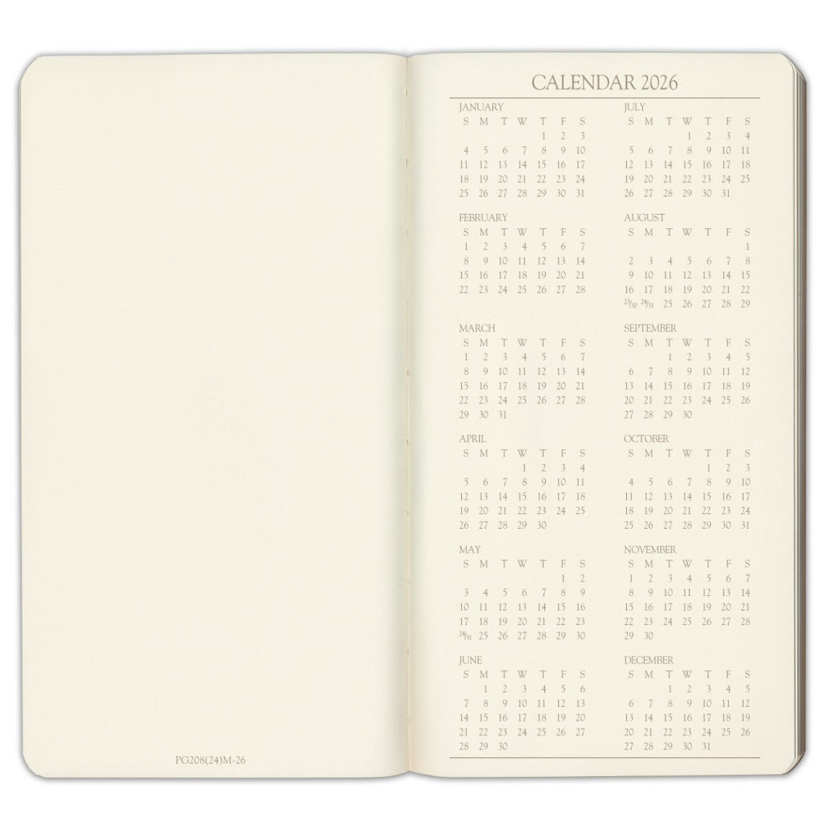 Leather Pocket Weekly Monthly Planner 2027, Regular & Wide – Gallery Leather