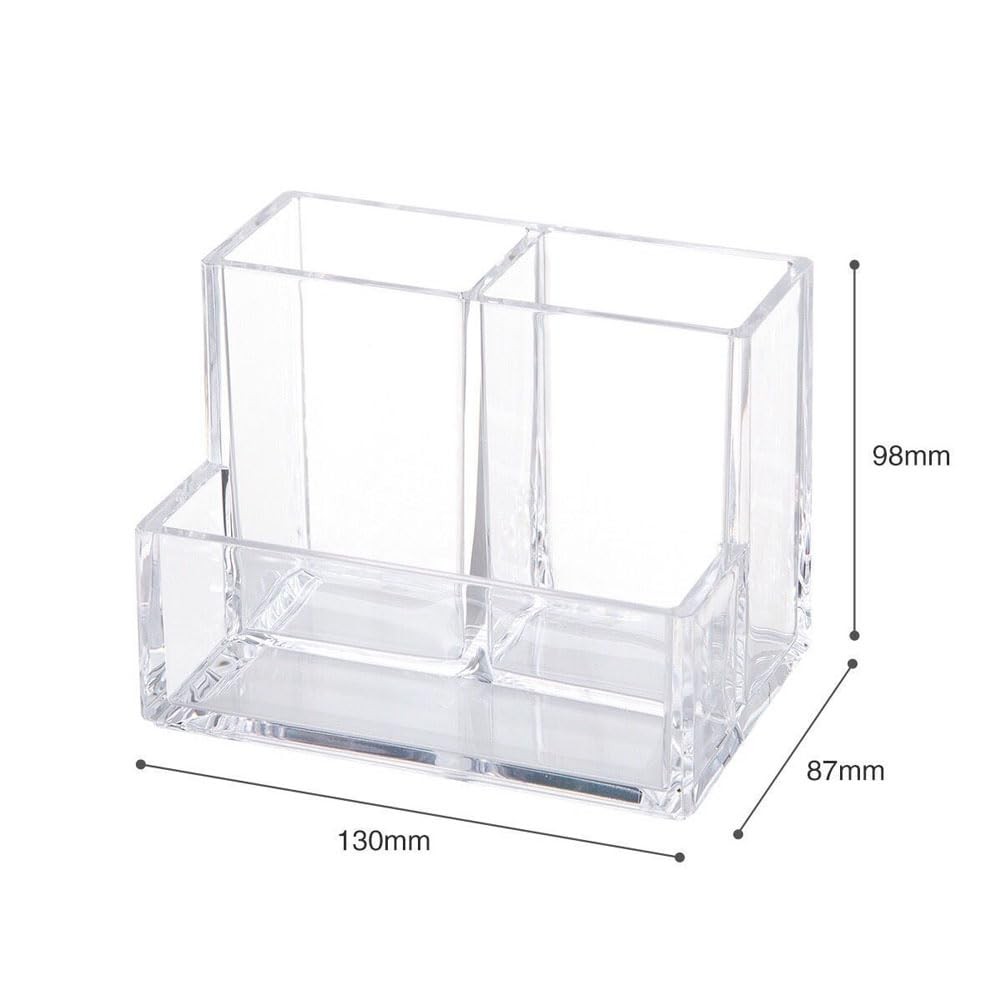 1PC Clear Acrylic Pen Holder Makeup Brush Scissors Organizer with Business Ca…