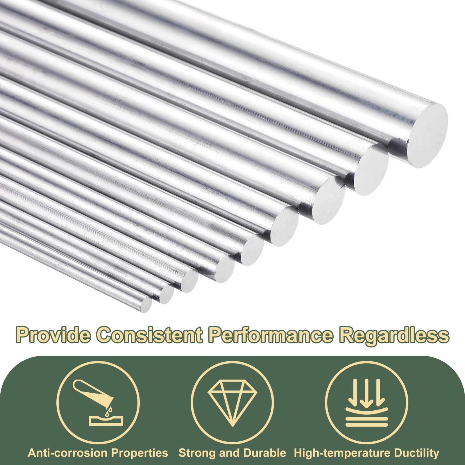 5Pcs 0.31″(8mm) Dia Round Aluminum Rods, 7.9″ Long 6061 Aluminum Round Rods
