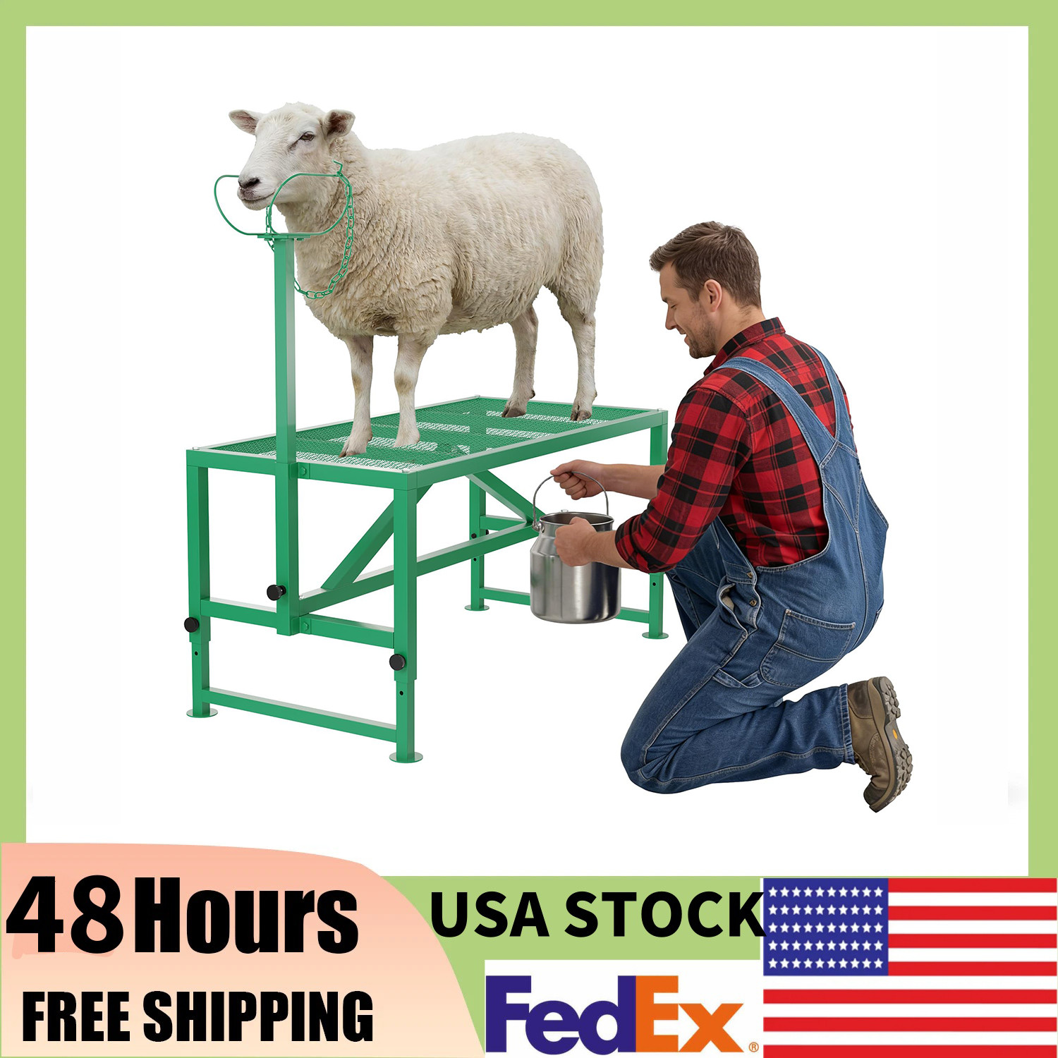 500 Lbs Goat Stand W/Headpiece, Goat Milking Livestock Stand for Sheep Trimming