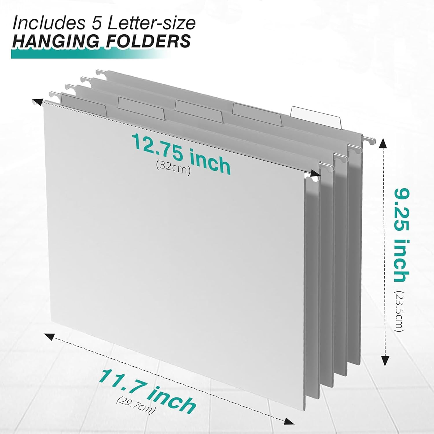 Hanging File Organizer Letter-Size File Holder Filing Box