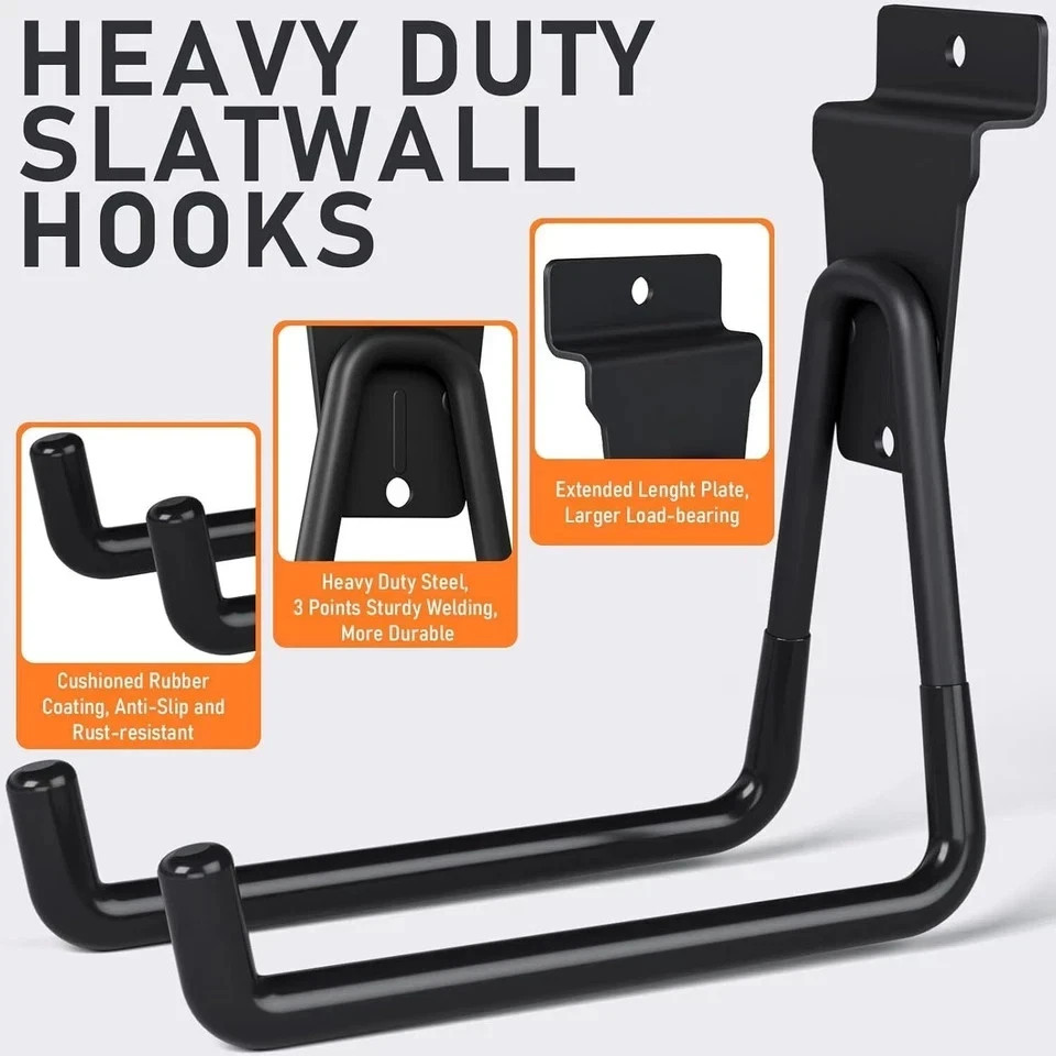 24 Pack Heavy Duty Slatwall Hooks Black Slatwall Panel Accessories Assortment