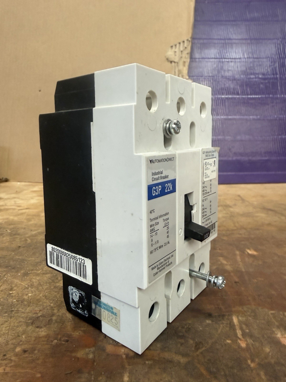 Automation Direct, G3P 22k 100Amp, Industrial Circuit Breaker, 100Amps, 3 Poles