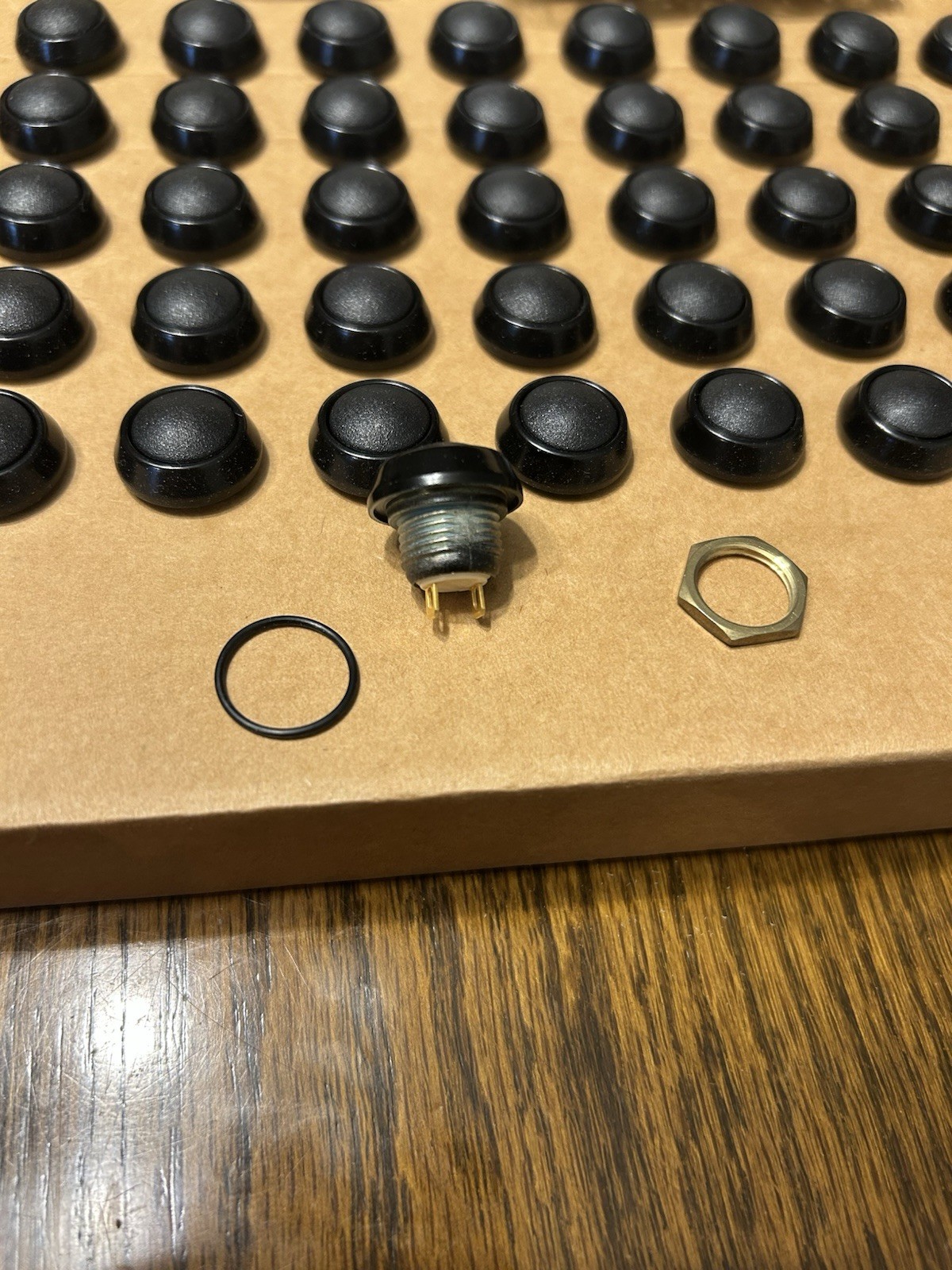 59-111 ITW Pushbutton Switch, SPST, Momentary, Solder Terminal, Panel Mount (50)