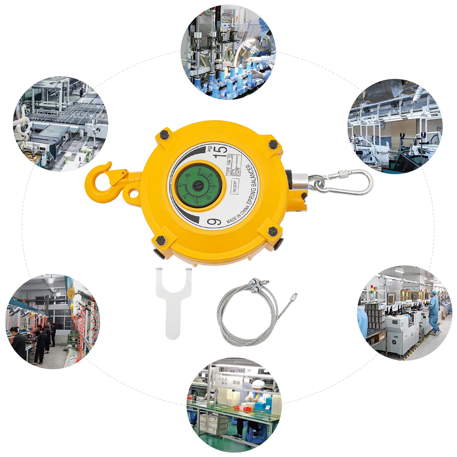 5-9kg Adjustable Spring Tool Balancer Retractable Spring Balancer W/ 1* Wrench