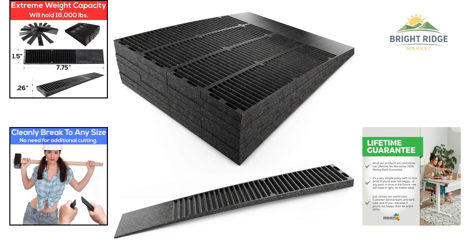 Recycled Material Wedge Shims, 7.75 Inch for Decks, Spas, and Furniture Support