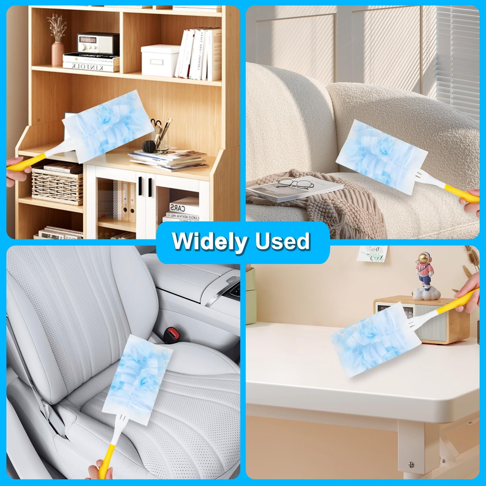 Pefacy Duster Refill Cleaning 2 Handles, Heavy Duty Disposable Duster Kit