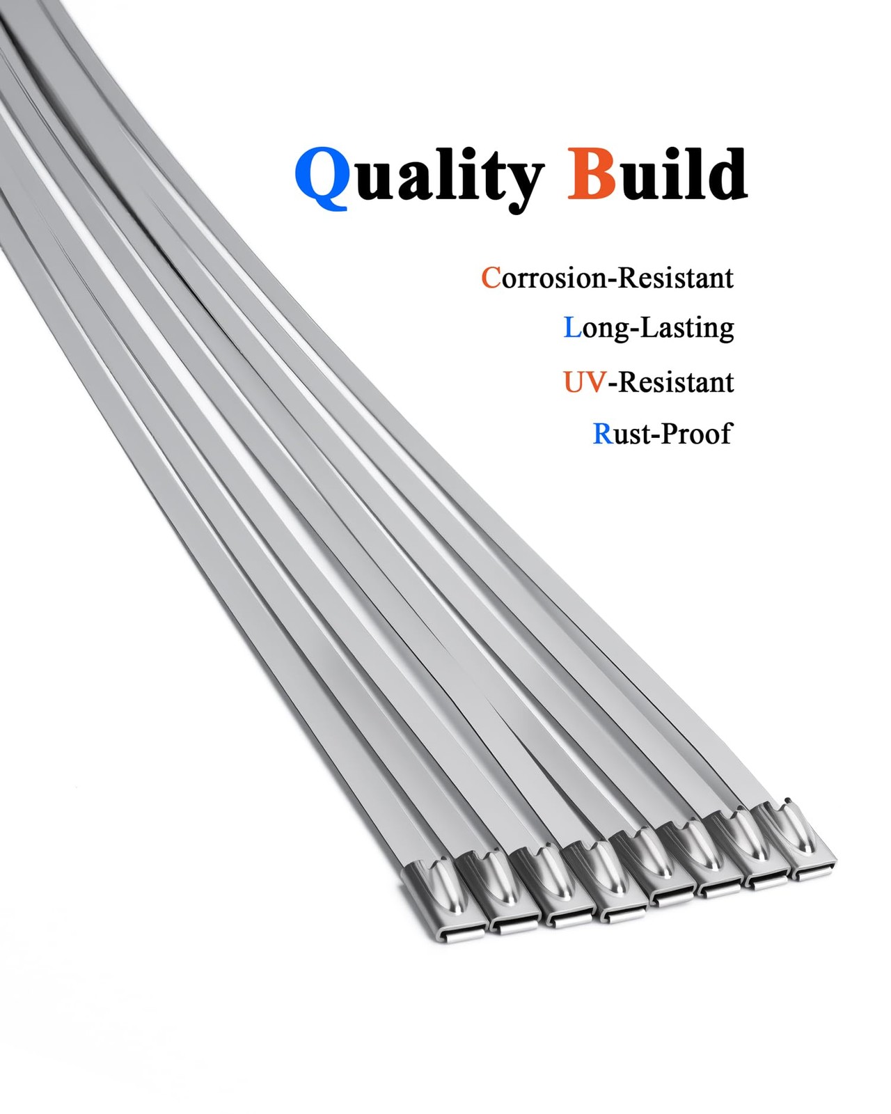 Metal Zip Ties of 100 Pcs, 6 IN 304 Stainless Steel 150mm( 6 inches ), Silver
