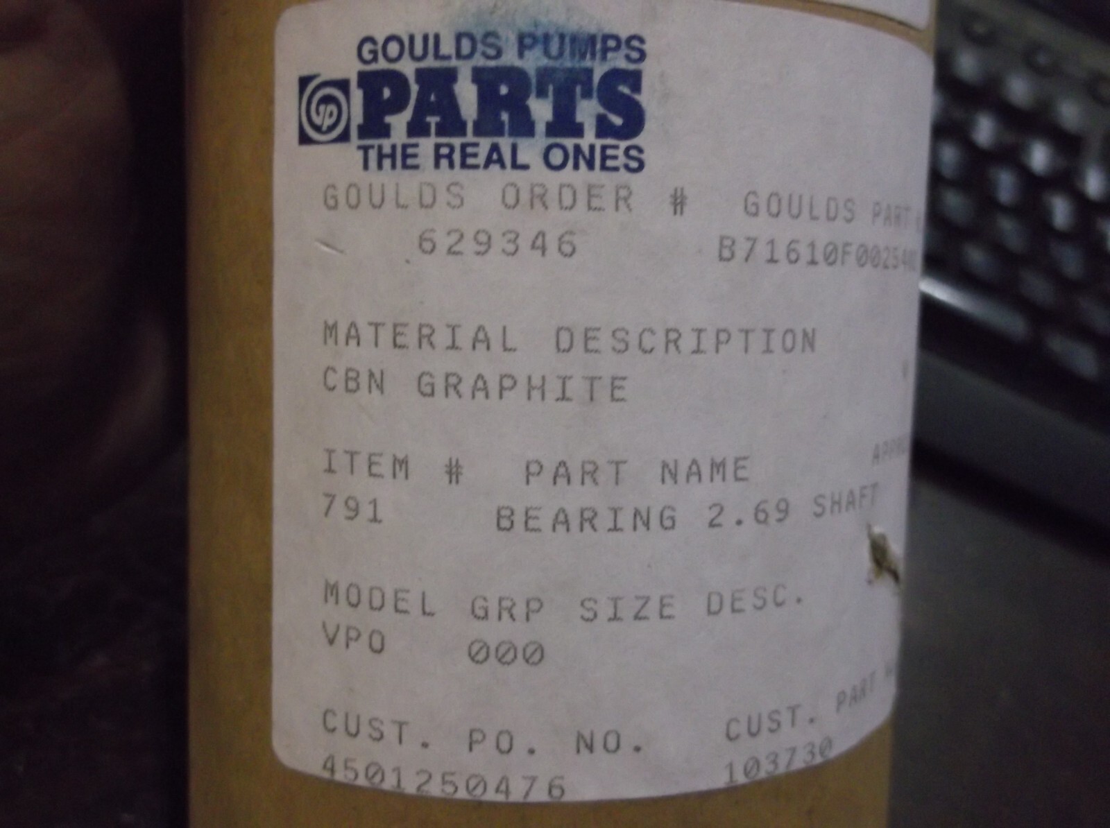 NEW IN PKG GOULDS B71610F0025402 GRAPHITE SHAFT 2.69″ (828)
