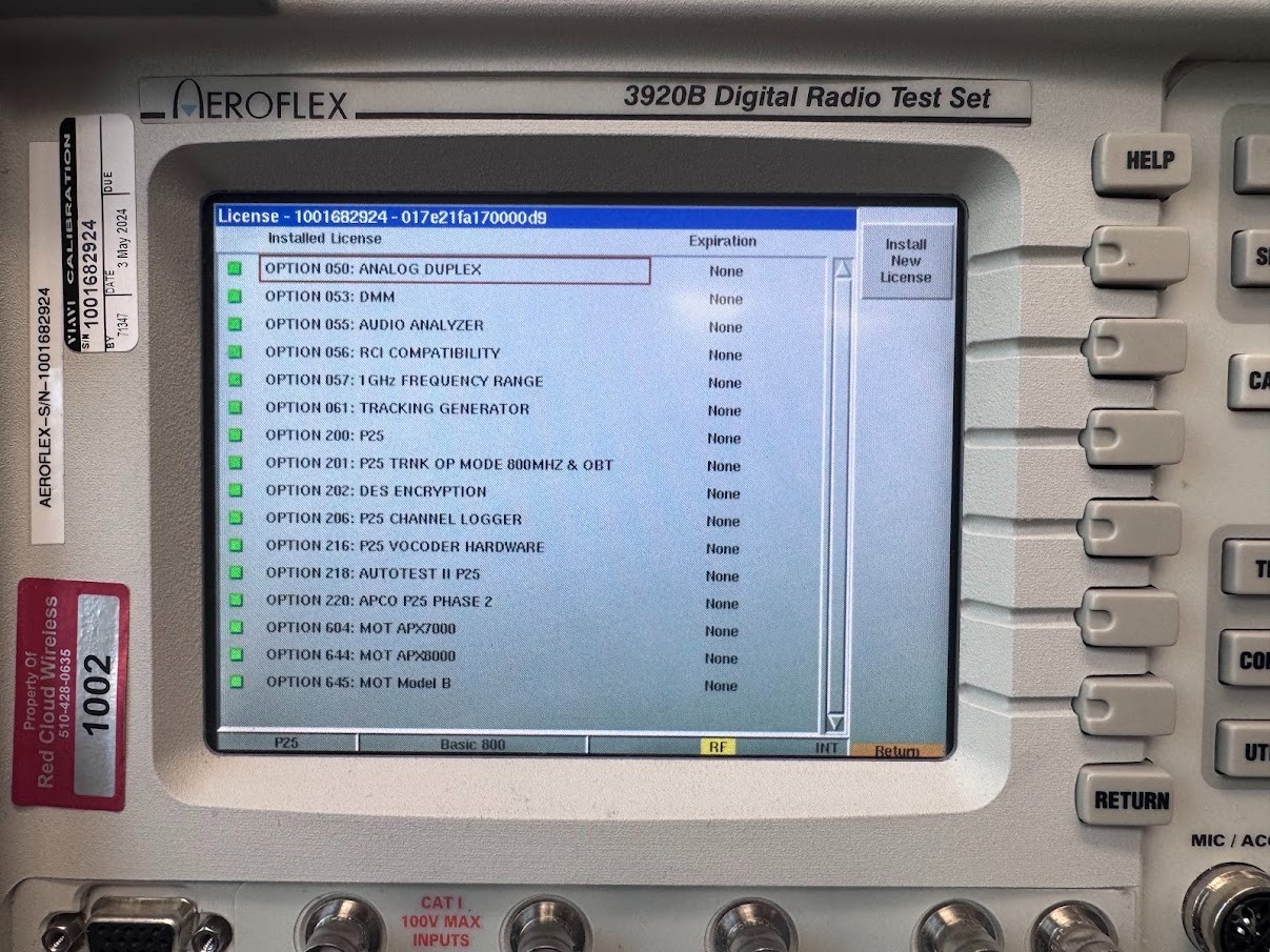 VIAVI Aeroflex 3920B Analog and Digital Radio Test Platform, P25