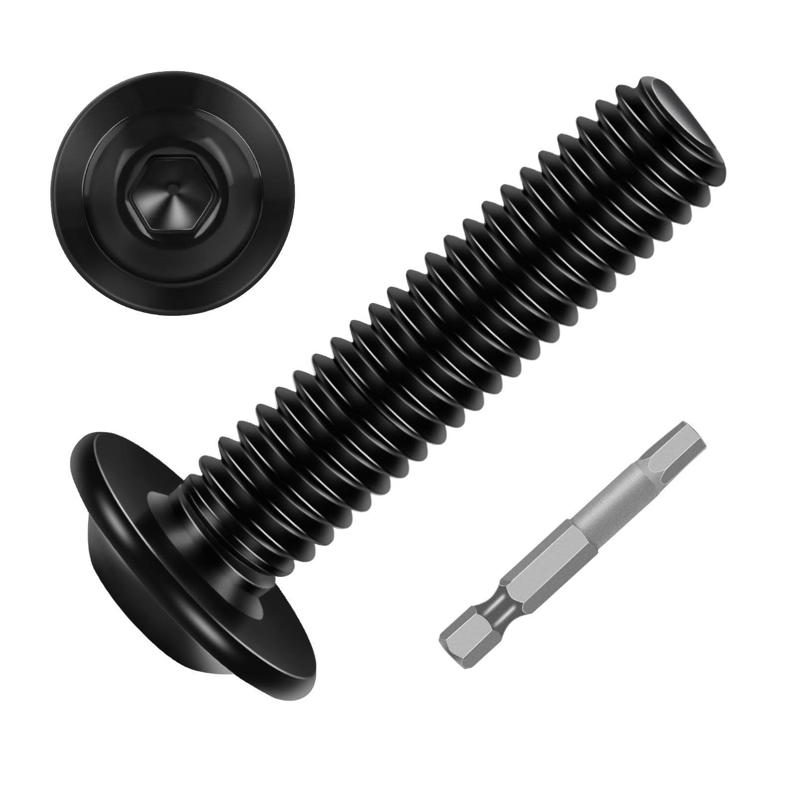 25-Piece M6-1.0 x 20mm Flange Button Head Screws – Black 304 Stainless Steel