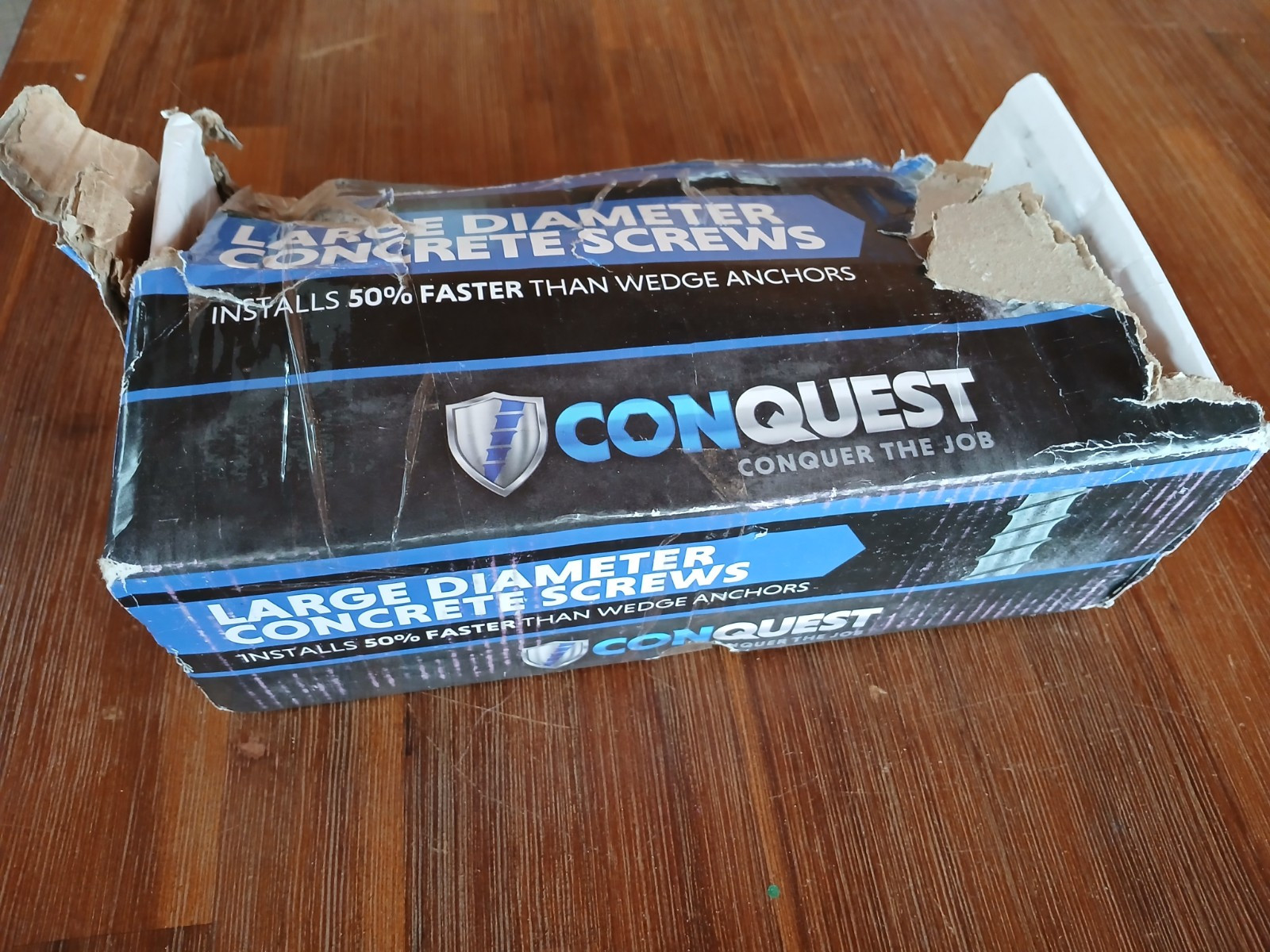 Conquest Large Diameter Concrete Screws Zinc 3/8″ x 5″ 25 count *Damaged Box ZD4