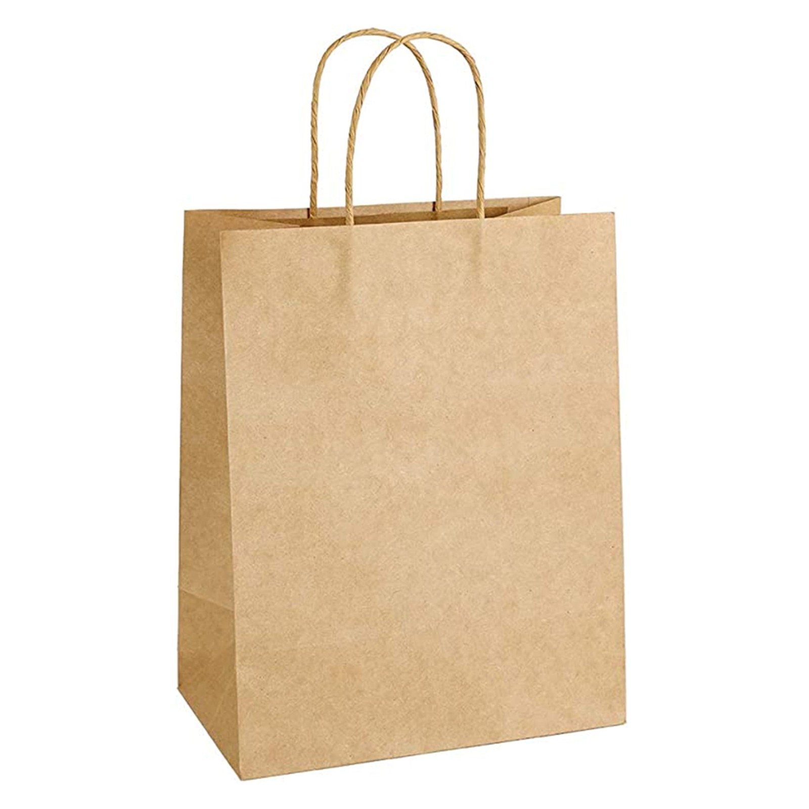 HSMOK Brown Paper Bags with Handles, 1 Count (Pack of 100),
