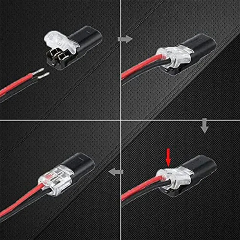 50PCS Double-Wire Plug-in Connector with Locking Buckle,Pluggable Connectors 2 P
