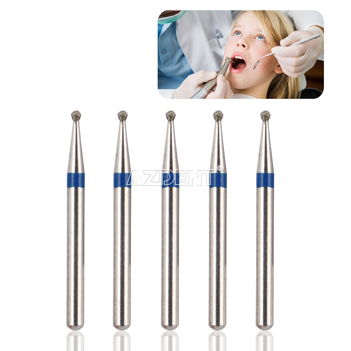 100 Types AZDENT Dental FG Diamond Burs Friction Grip for High Speed Handpiece