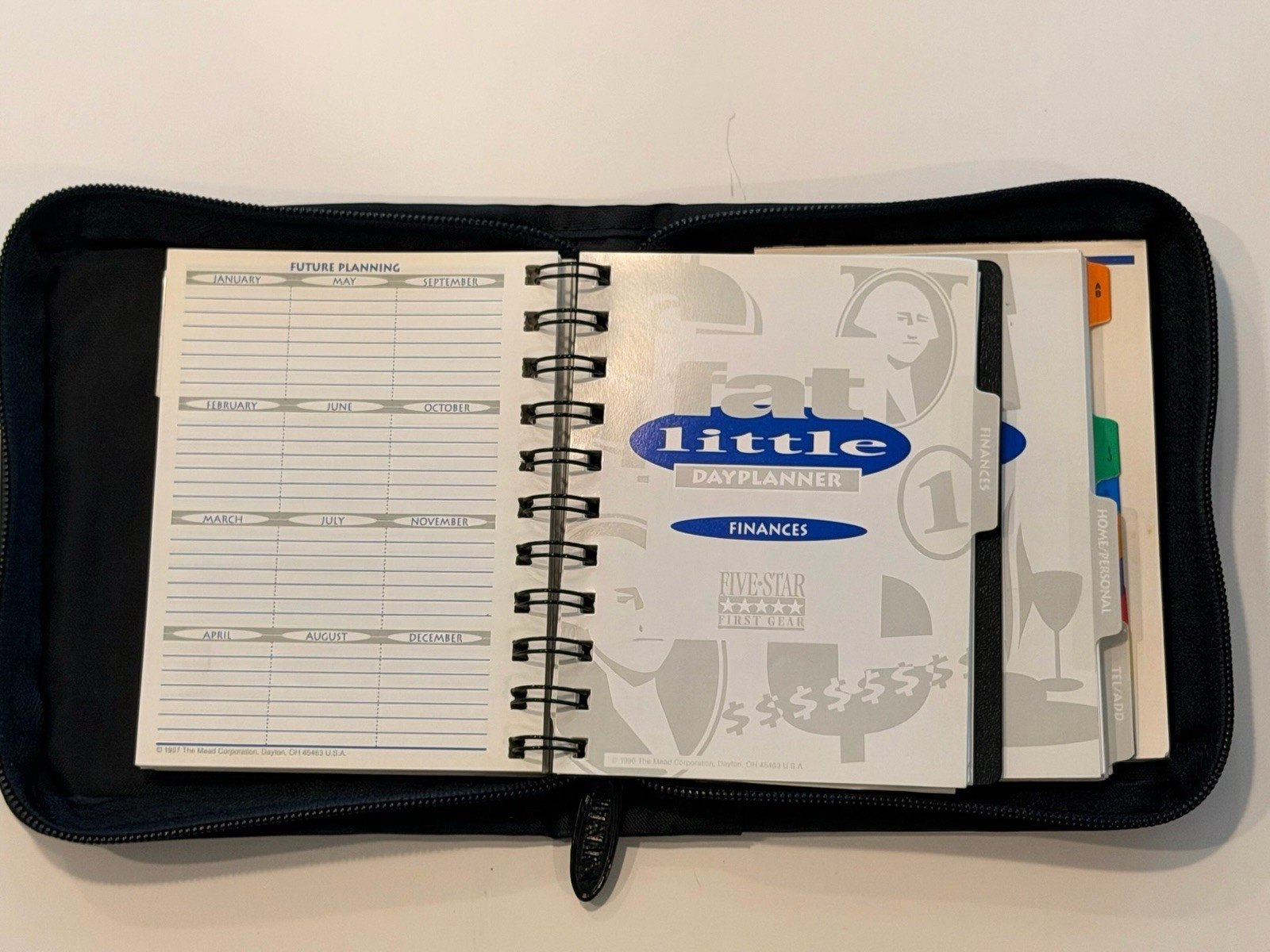 Mead Five Star Mini Fat Little Day Planner Black Vtg 1996 Unused Binder