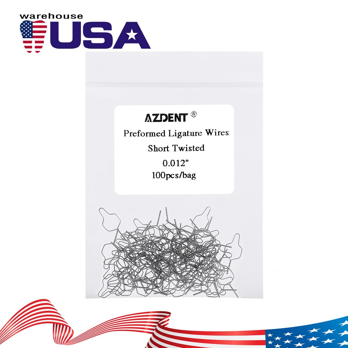 Dental Ligature Ties Orthodontic Wire Preformed Long Short Stainless Steel 100pc